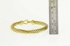 18K Yellow Gold 7mm David Yurman Twist Hook Bangle Bracelet