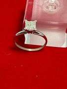 CERTIFIED BRAND NEW LADIES 14K WHITE GOLD SOLITAIRE DIAMOND RING.
