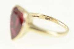 10K Yellow Gold 1940's Heart Syn. Ruby Statement Ring