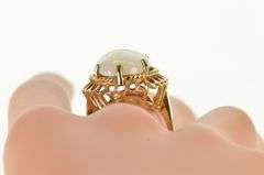 10K Yellow Gold Victorian Natural Opal Huge Statement Cocktail Ring