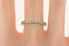 10K Yellow Gold Round Cubic Zirconia Wedding Band Classic Ring