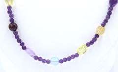 Fantastic Amethyst, Garnet, Blue Topaz and Citrine Necklace