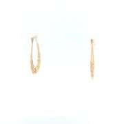 10K Yellow Gold Puffy Heart Love Symbol Scroll Oval Hoop Earrings