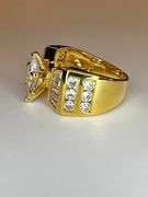 WOW!!!  Ladies Sparkling 14 Kt Yellow Gold Plated Rare 3.35 Ct Marquis Cut Lab Simulated Diamond Ring