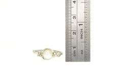 10K White Gold Pearl Diamond Accent Classic Bypass Ring