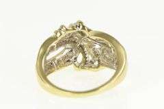 10K Yellow Gold 1.00 Ctw Baguette Diamond Wavy Statement Ring