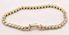 Gorgeous Yellow Gold Diamond Tennis Bracelet