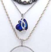 Group Lot of 3 Vintage 925 Sterling Silver Necklaces