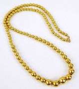 14K Yellow Gold Bead Necklace