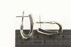 14K White Gold 1.00 Ctw Princess Cut Diamond Oval Hoop Earrings