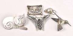 Sterling Silver Random Animal Pin Lot