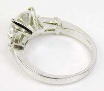 14K White Gold Large Cubic Zirconia Ring, Size 8