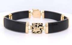 Favorite Yellow Gold Black Onyx Good Fortune Bracelet
