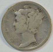 Rare key date 1921-D Mercury Dime in VG