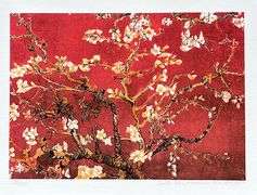 Estate Pencil Signed Vincent Van Gogh, Almond Blossoms - Red