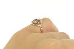 14K Yellow Gold 1930's 0.26 Ct Old Mine Cut Diamond Syn Ruby Ring
