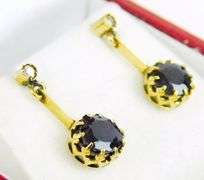 Early 14K Sapphire & Diamonds Drop Earrings