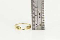 10K Yellow Gold Diamond Contour Wedding Band Guard Ring