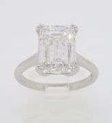 Certified 4.59CT Emerald Cut Diamond Solitaire Ring