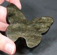 Scary 285ct Obsidian Skull Butterfly Carving