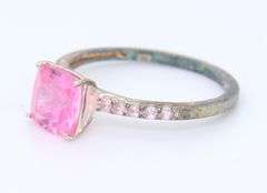 925 Sterling Silver Pink Sapphire Ring