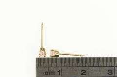 14K Yellow Gold Pink Cubic Zirconia Inset Vintage Stud Earrings