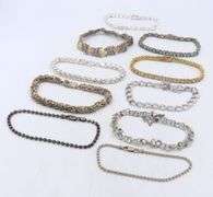 Group Lot of 10 Vintage 925 Sterling Silver Bracelets