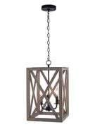 Wooden Rectangle Chandelier: Rustic Elegance