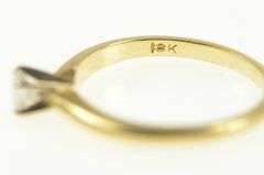 18K Yellow Gold Diamond Solitaire Classic Simple Engagement Ring