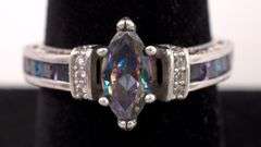 Sterling Silver Mystic Topaz and Amethyst Ring