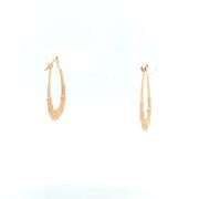 10K Yellow Gold Puffy Heart Love Symbol Scroll Oval Hoop Earrings