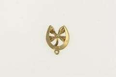 14K Yellow Gold Four Leaf Clover Horse Shoe Lucky Charm/Pendant