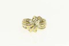 10K Yellow Gold 1.00 Ctw Baguette Diamond Wavy Statement Ring