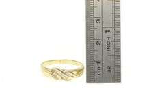 14K Yellow Gold 0.25 Ctw Diamond Wavy Channel Curvy Ring