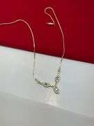 CERTIFIED BRAND NEW 14K GOLD DIAMOND AND EMERALD NECKLACE