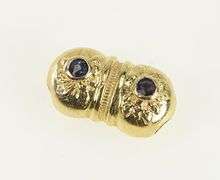 14K Yellow Gold Bow Tie Sapphire Spacer Slide Bracelet Charm/Pendant