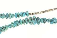Sterling Silver Native American Raw Turquoise Onyx Beaded Necklace