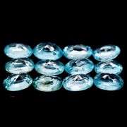 Vibrant blue! 8.26ct 12pc Cambodian Zircon set