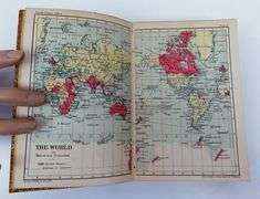 Small Antique Leather Atlas Book