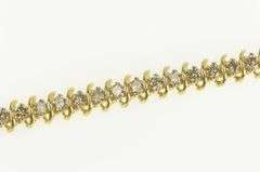 14K Yellow Gold 5.40 Ctw Champagne Diamond Wavy Tennis Bracelet
