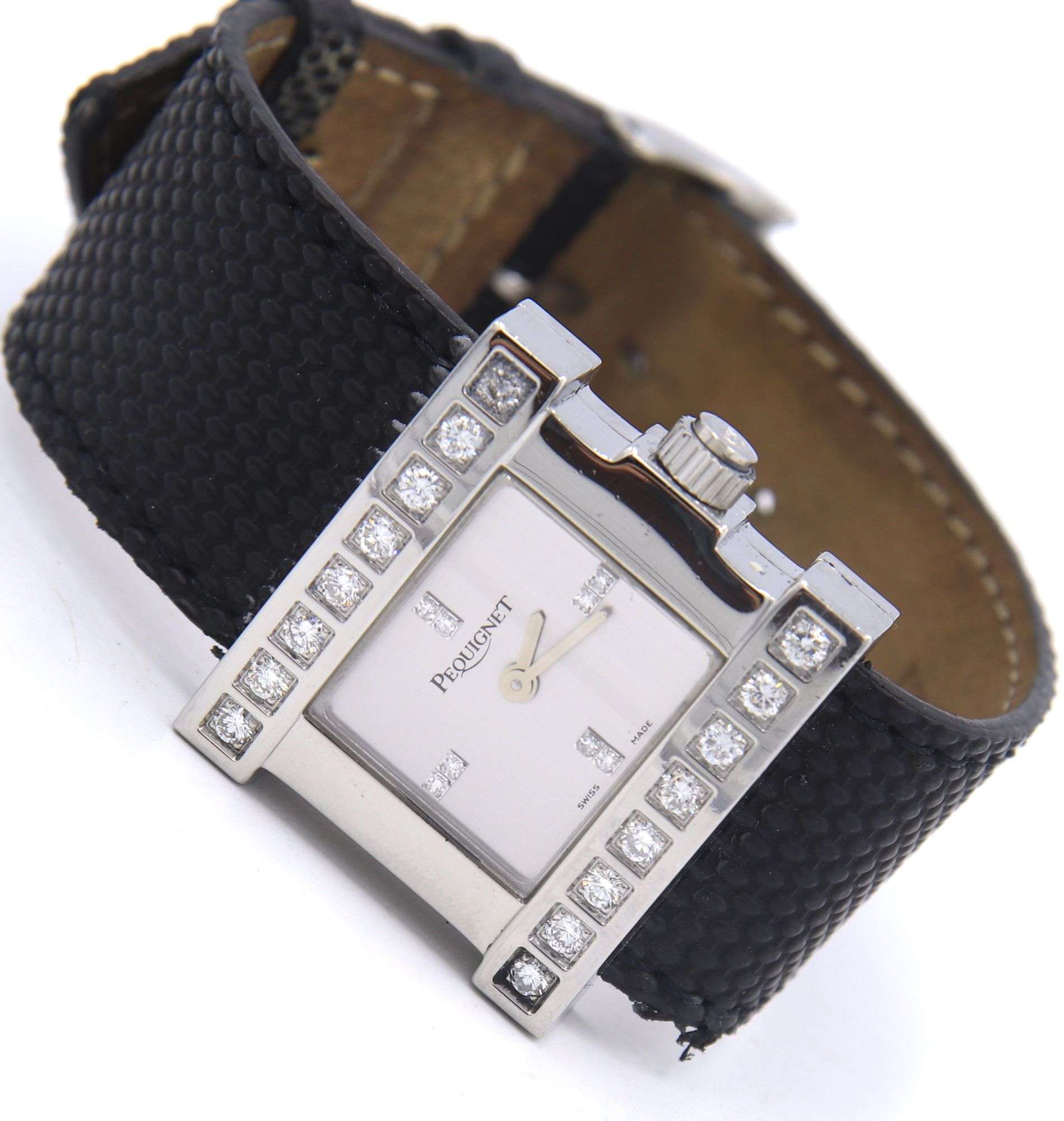 Pequignet Sorella diamond quartz square watch - U.S. Auction 