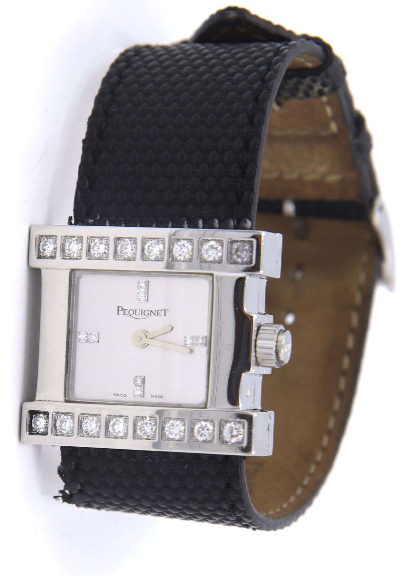 Pequignet Sorella Steel & Diamond Watch & 9 Bands Pequignet Sorella diamond quartz square watch - U.S. Auction  main image 4
