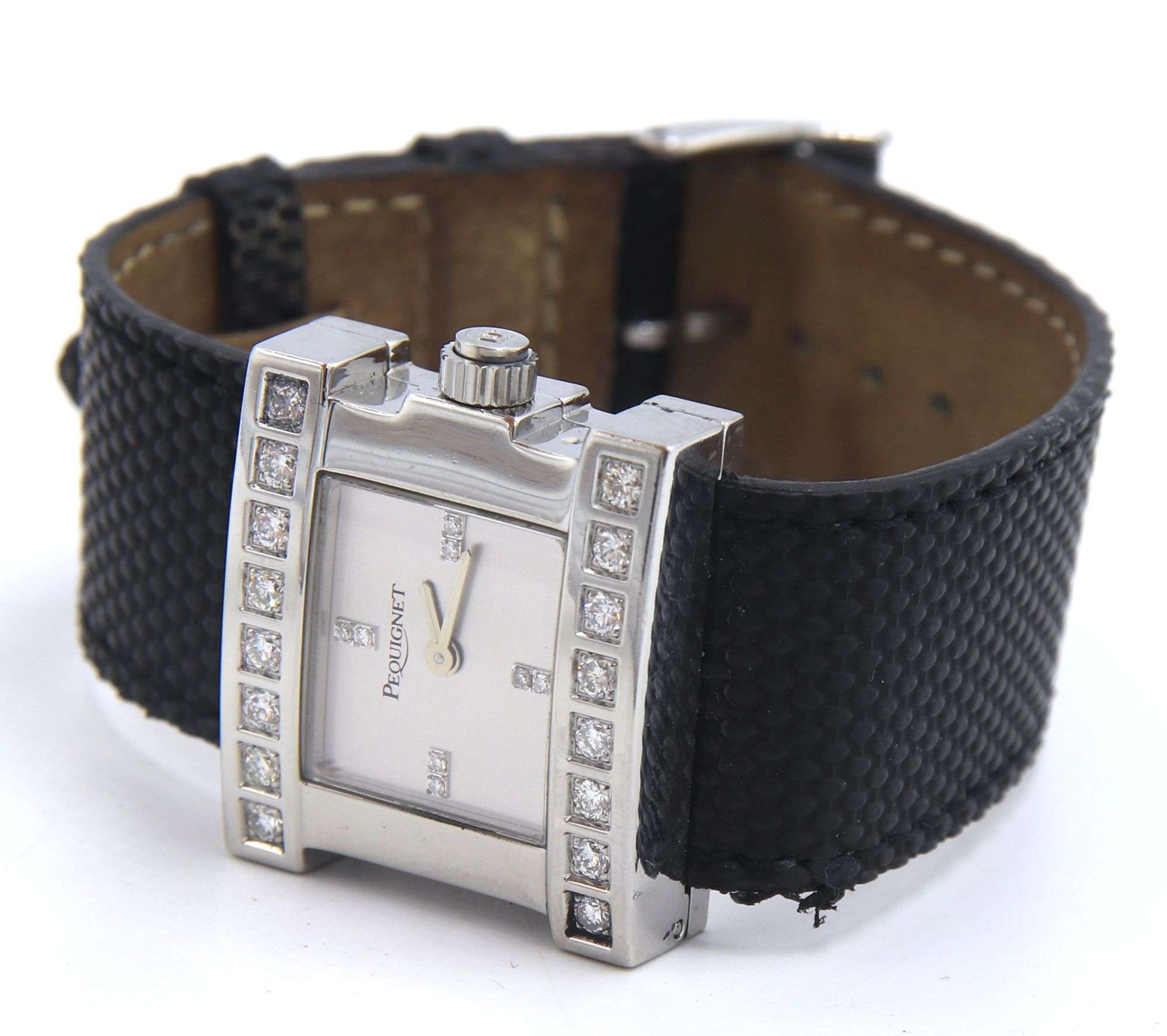 Pequignet Sorella Steel & Diamond Watch & 9 Bands Pequignet Sorella diamond quartz square watch - U.S. Auction  main image 2