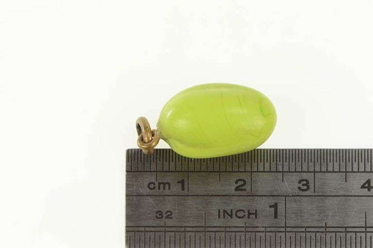 Gold Filled 3D Ornate Papaya Fruit Fertility Symbol Glass Charm/Pendant