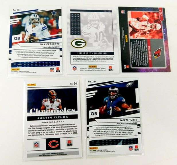 5 NFL Quarterback Greats Football Cards