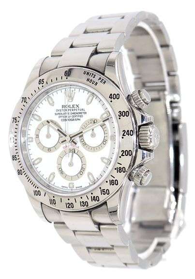 Rolex Cosmograph Daytona 116520, 40mm, White Dial, Stainless Steel W/ Box & Papers