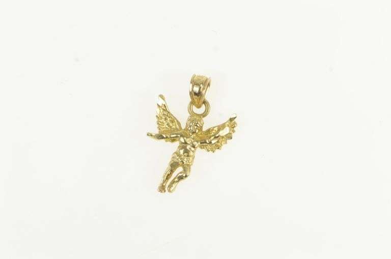 10K Yellow Gold Guardian Angel Vintage Protection Charm/Pendant
