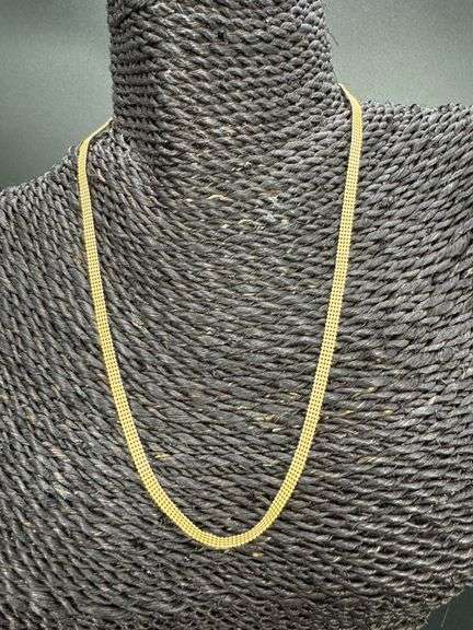 Gold Plated Sterling Silver Ball Bead Strand Chain 4mm 925 Italy Necklace 18"