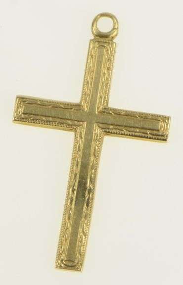 14K Yellow Gold Cross Christian Faith Symbol Classic Charm/Pendant
