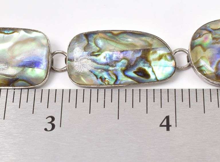 Admired Sterling Silver Abalone Gemstone Bracelet
